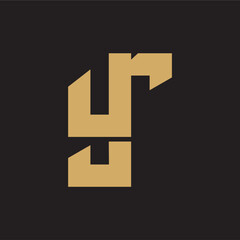 YR Letter golden logo vector image