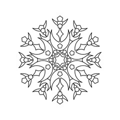 Mandala isolated on white background. Coloring page antistress vector illustration