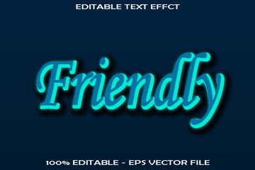 FRIENDLY editable text effect 3d emboss style design