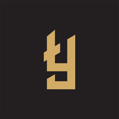 Obraz premium TY Letter golden logo vector image