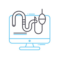 worm line icon, outline symbol, vector illustration, concept sign