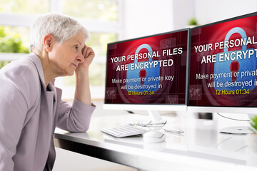 Ransomware Cyber Attack Showing Personal Files Encrypted © Andrey Popov