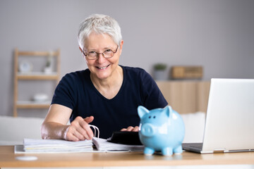 Happy Woman Saving Money. Personal Finance