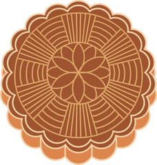 Moon Cake Traditional Dessert Illustration Icon