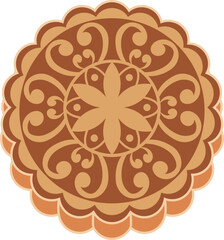 Moon Cake Traditional Dessert Illustration Icon