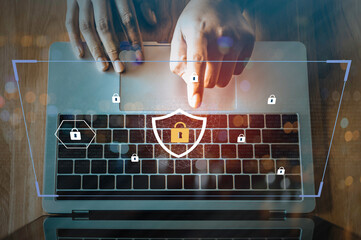 Cyber security protectors concept, Digital crime by an anonymous hacker, Big online data protection from hacker. Watch and find solutions by programmers.