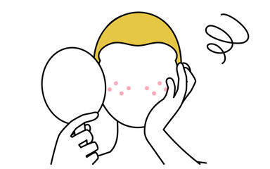 美容、メンズスキンケア、ニキビがたくさんできて悩む男性