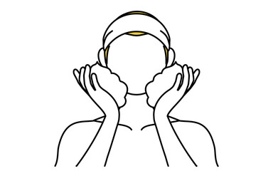 美容、メンズスキンケア、洗顔フォームを泡立てて洗顔する男性