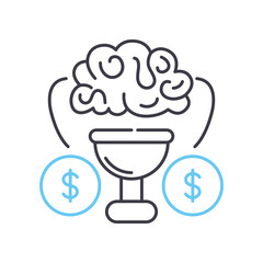 winner mind line icon, outline symbol, vector illustration, concept sign