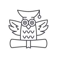 wisdom line icon, outline symbol, vector illustration, concept sign