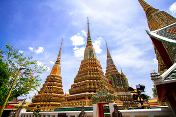 Fototapeta premium Thailand, Bangkok, Big Buddha Temple, resplendent, pagoda