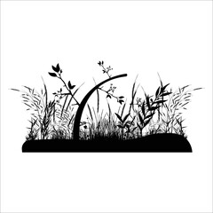 cute grass silhouette illustration