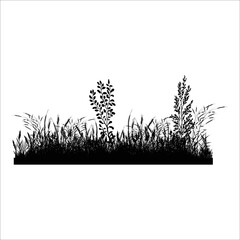 cute grass silhouette illustration