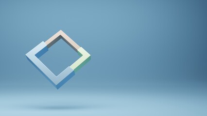 Fototapeta premium 3D modern square chart design, 3d illustration object design.