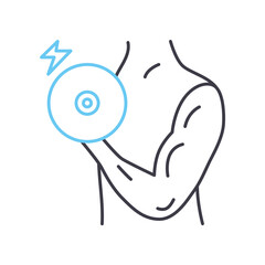 weight training line icon, outline symbol, vector illustration, concept sign