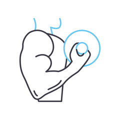 weight training line icon, outline symbol, vector illustration, concept sign