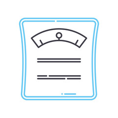 weight scale line icon, outline symbol, vector illustration, concept sign