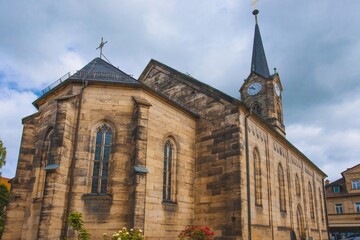 Fototapeta premium scenic view on old bavarian town - Kronach, Germany
