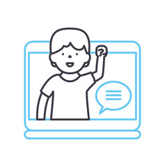 webinar line icon, outline symbol, vector illustration, concept sign