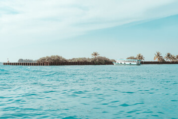 he Maldives and skyscrapers, transfer from the airport to the Islands by boat