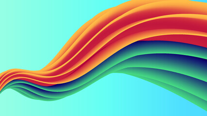 3D Colorful Rainbow Wave Abstract Background