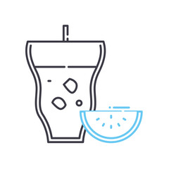 watermelon line icon, outline symbol, vector illustration, concept sign