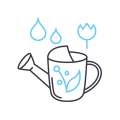 watering can line icon, outline symbol, vector illustration, concept sign