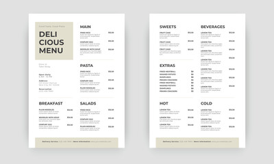 Naklejka na ściany i meble Restaurant menu template. social media marketing web banner template design. healthy food business online promotion flyer with abstract background, logo and icon. Sale cover.