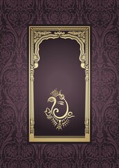 Ganesha, wedding card, royal Rajasthan, India	