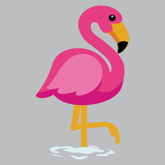 Cute cartoon flamingos. Suitable for use in children's book designs or animal introductions to children