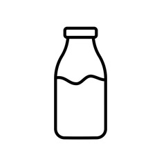 Milk bottle - line vector icon	