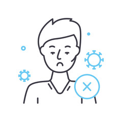 walk without mask line icon, outline symbol, vector illustration, concept sign