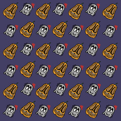Obraz premium Halloween Cartoon Pattern