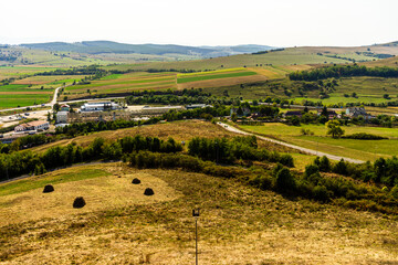 View from Rupea fortress in Transylvania, Romania. Rupea Citadel (Cetatea Rupea)