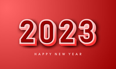 new year 2023 with red raised numbers