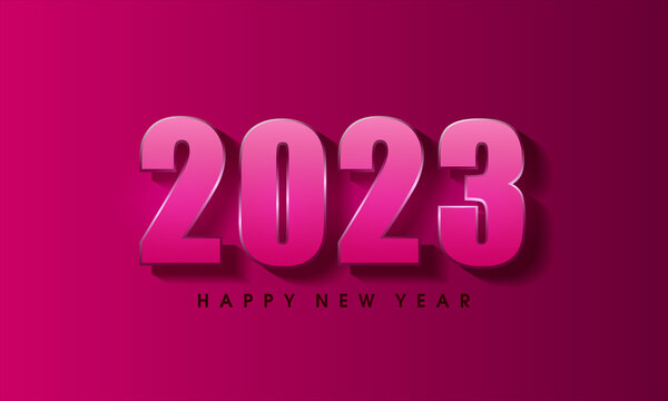 New Year 2023 Design With Metallic Purple Numbers