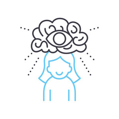 visualisation line icon, outline symbol, vector illustration, concept sign