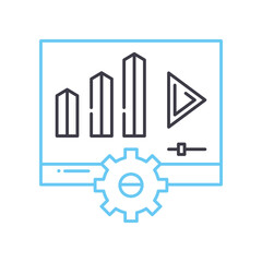 video marketing line icon, outline symbol, vector illustration, concept sign