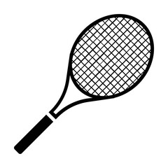 Tennis racket (racquet) black icon. Suitable for website, content design, poster, banner, or video editing needs