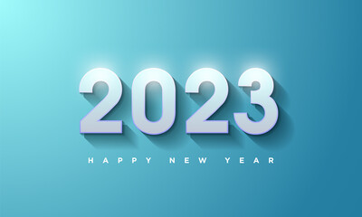new year 2023 design on clean blue background