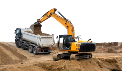 Bagger auf einer Baustelle