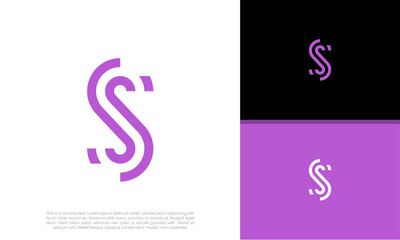 Obraz premium Initials S logo design. Initial Letter Logo. Innovative high tech logo template.