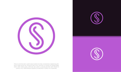 Initials S logo design. Initial Letter Logo. Innovative high tech logo template.