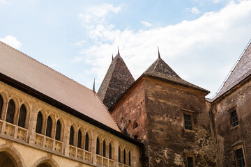 Fototapeta na wymiar Corvin Castle, Hunyad Castle or Castelul Corvinilor is a gothic castle located in Transylvania, Romania