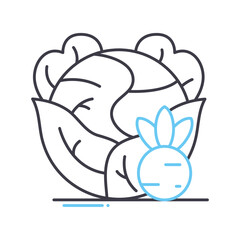 vegetables line icon, outline symbol, vector illustration, concept sign