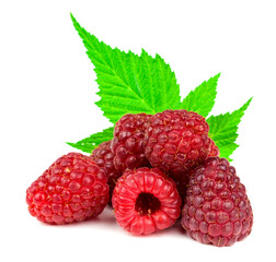 raspberry on white background