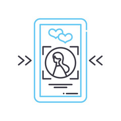 user target line icon, outline symbol, vector illustration, concept sign