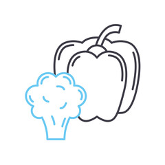 vegetable line icon, outline symbol, vector illustration, concept sign