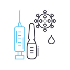 vaccine line icon, outline symbol, vector illustration, concept sign