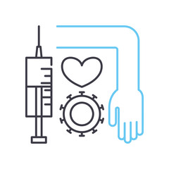 vaccine line icon, outline symbol, vector illustration, concept sign